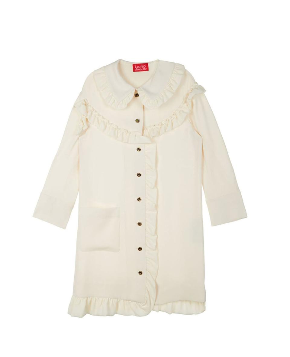 드라이완료)  럭키슈에뜨 원피스 36  프릴 금장단추