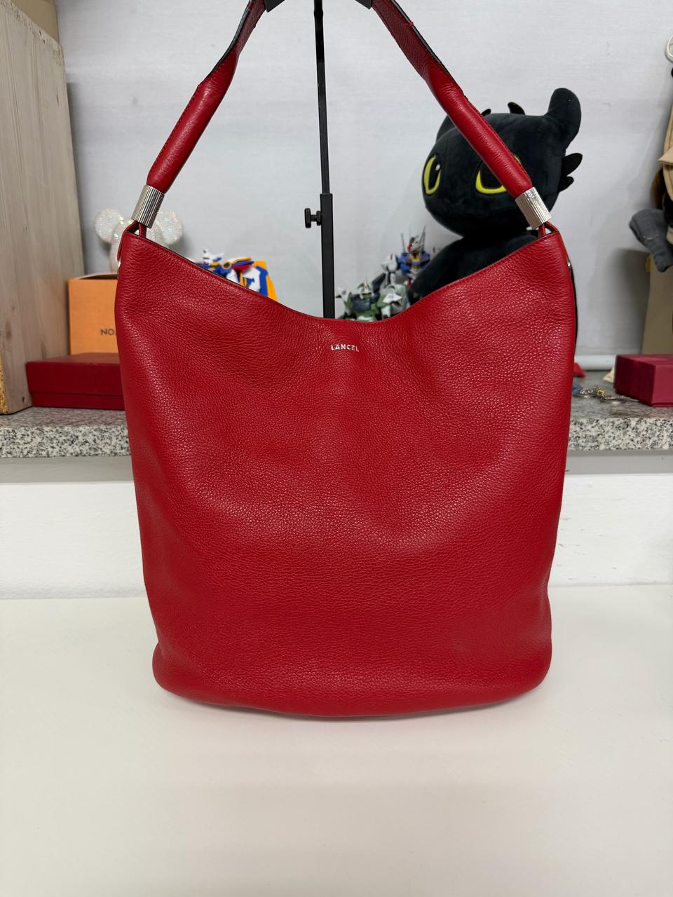 정품) LANCEL 란셀 가죽 숄더백 레드