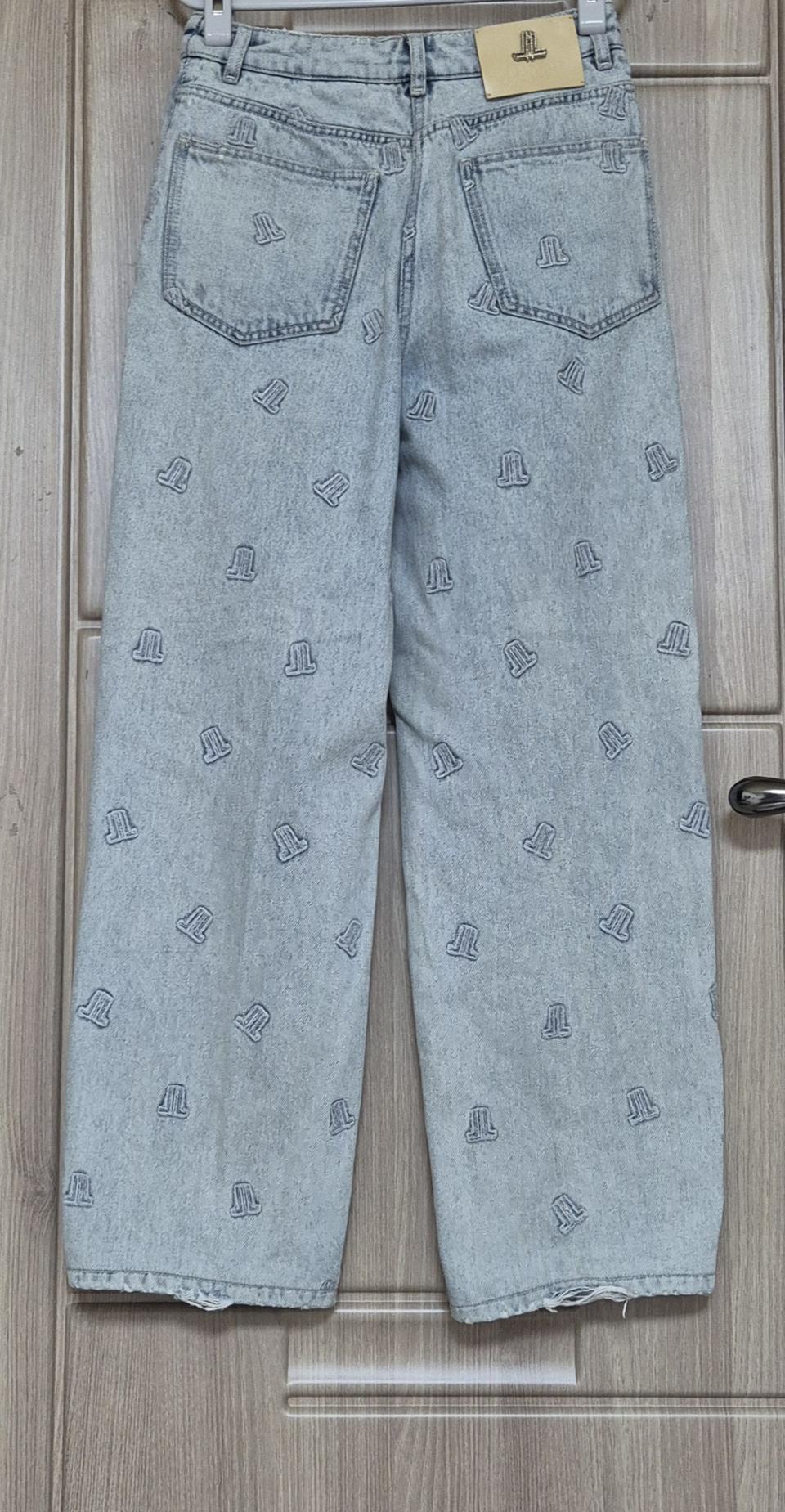 랑방 컬렉션 로고 데님 와이드 팬츠(여성)