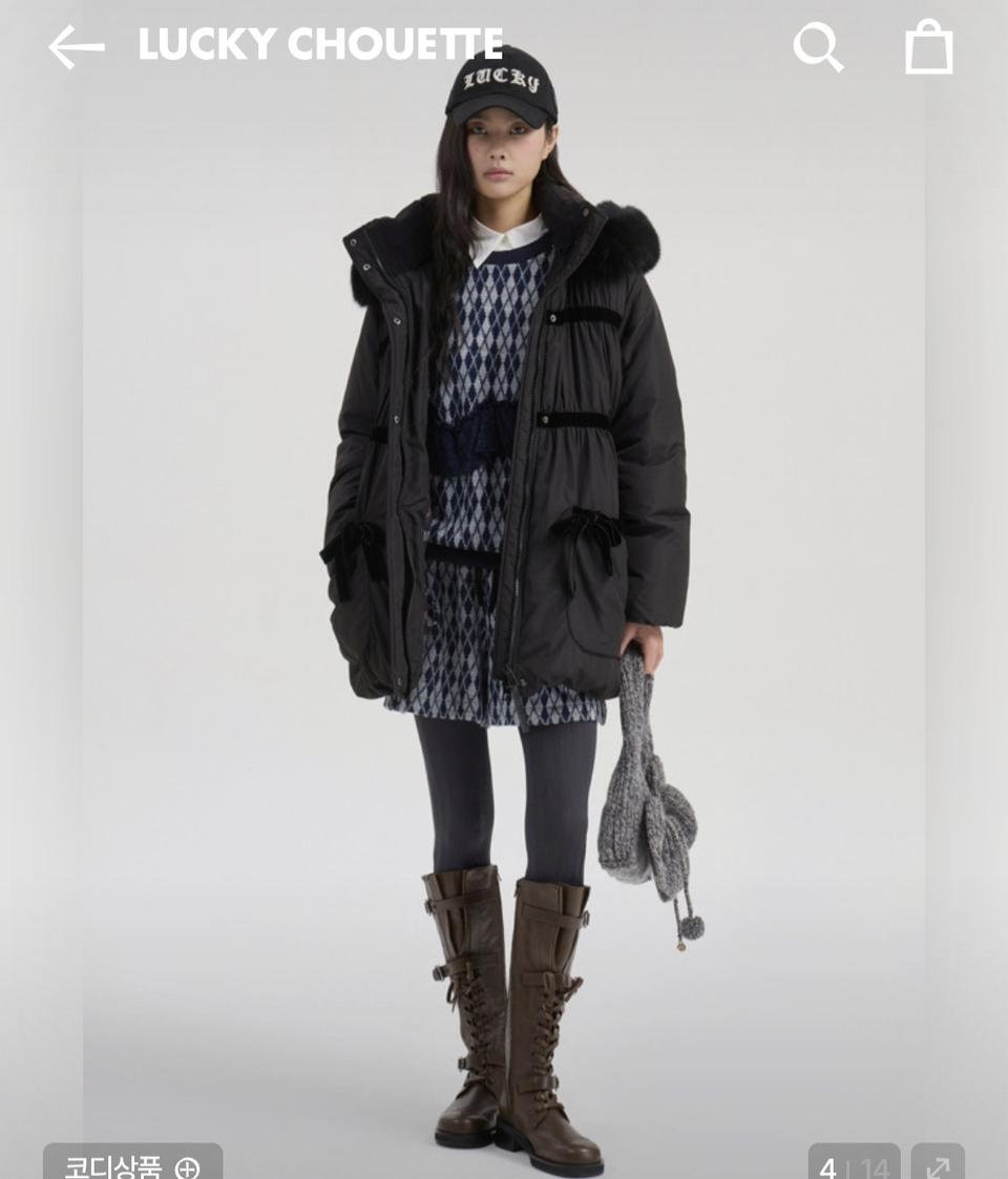 럭키슈에뜨 신상 리본 구스패딩(36)