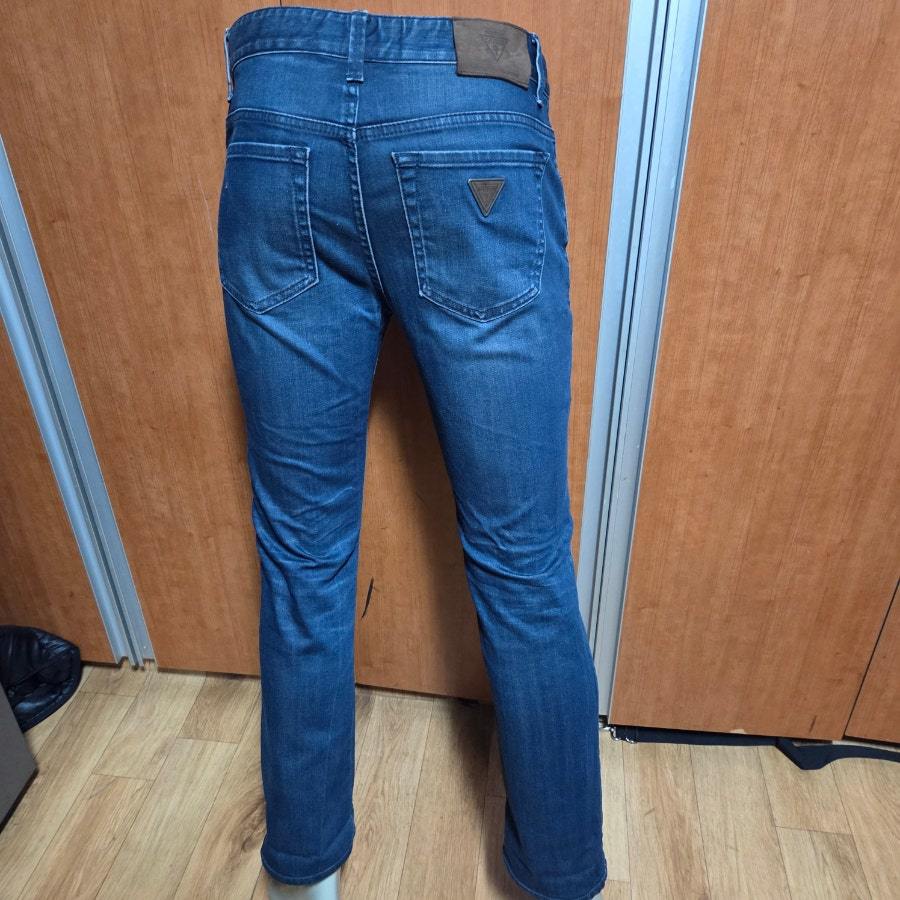 GUESSLOSANGELES게스로엔젤리스셀비지금속골드스판청바지76(30)