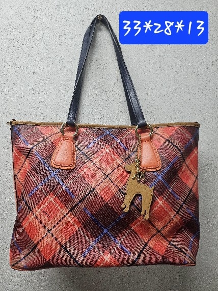 헤지스  WALES CHECK 레드 뉴 체크 패턴 쇼퍼백