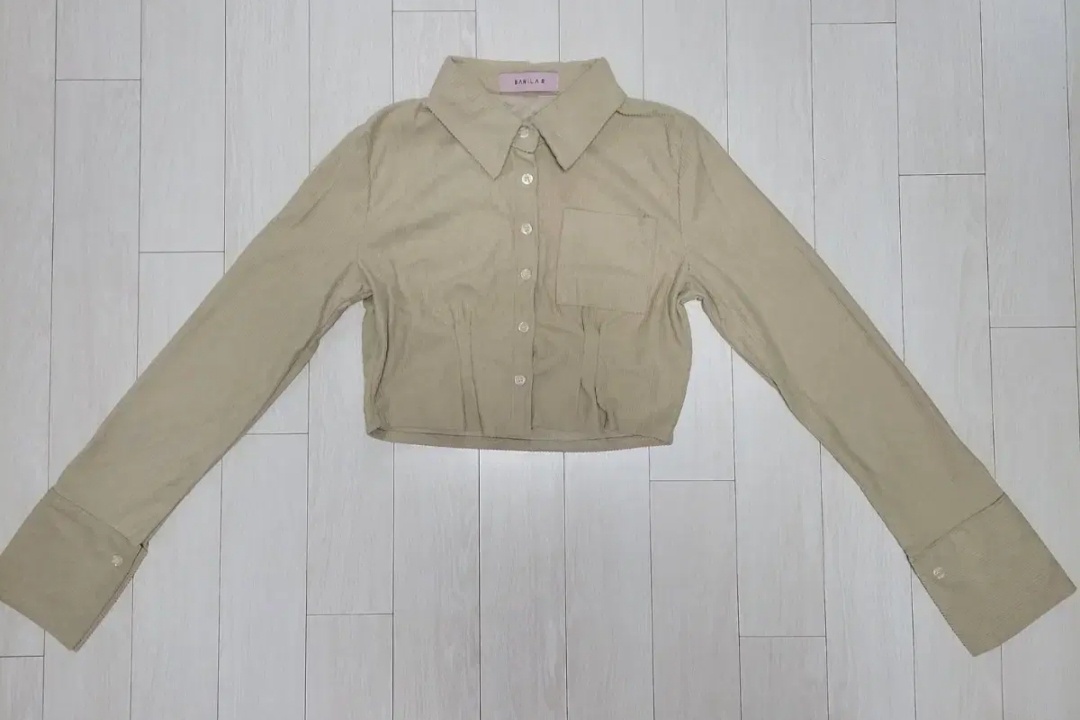 급처새상품!바닐라비 코듀로이 프라다느낌 크롭셔츠남방 레니본st리즈리사st