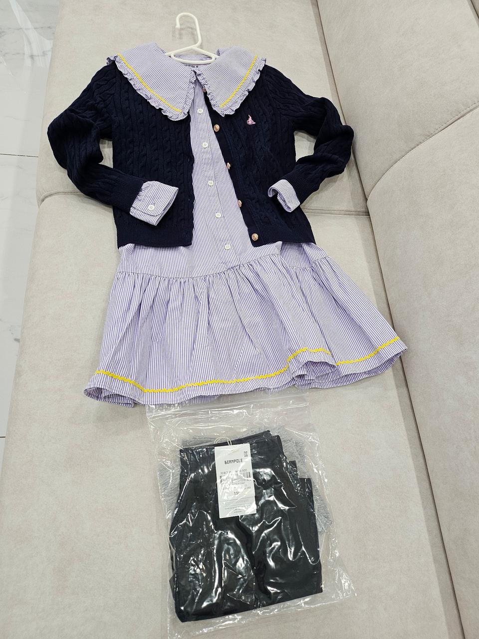 빈폴키즈 원피스+가디건+속반바지