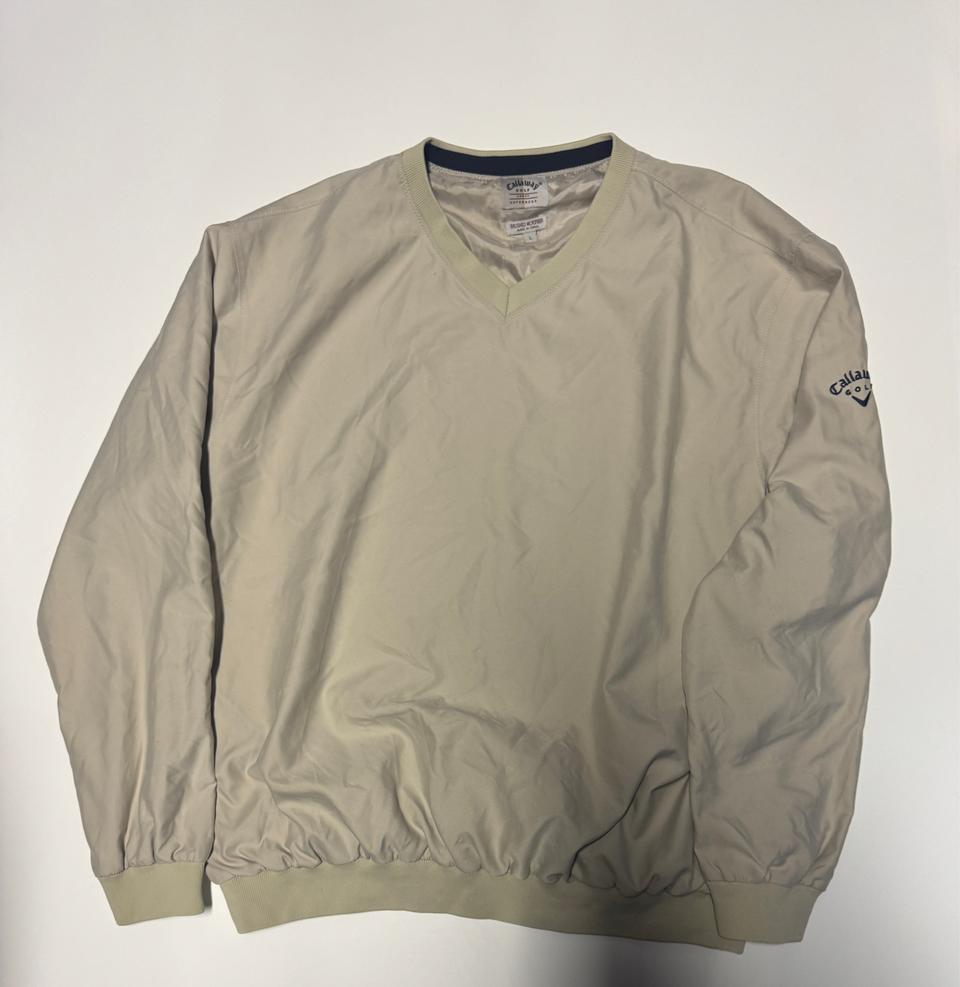 정품 캘러웨이 골프 빅사이즈 바람막이 브이넥 웜업 2XL