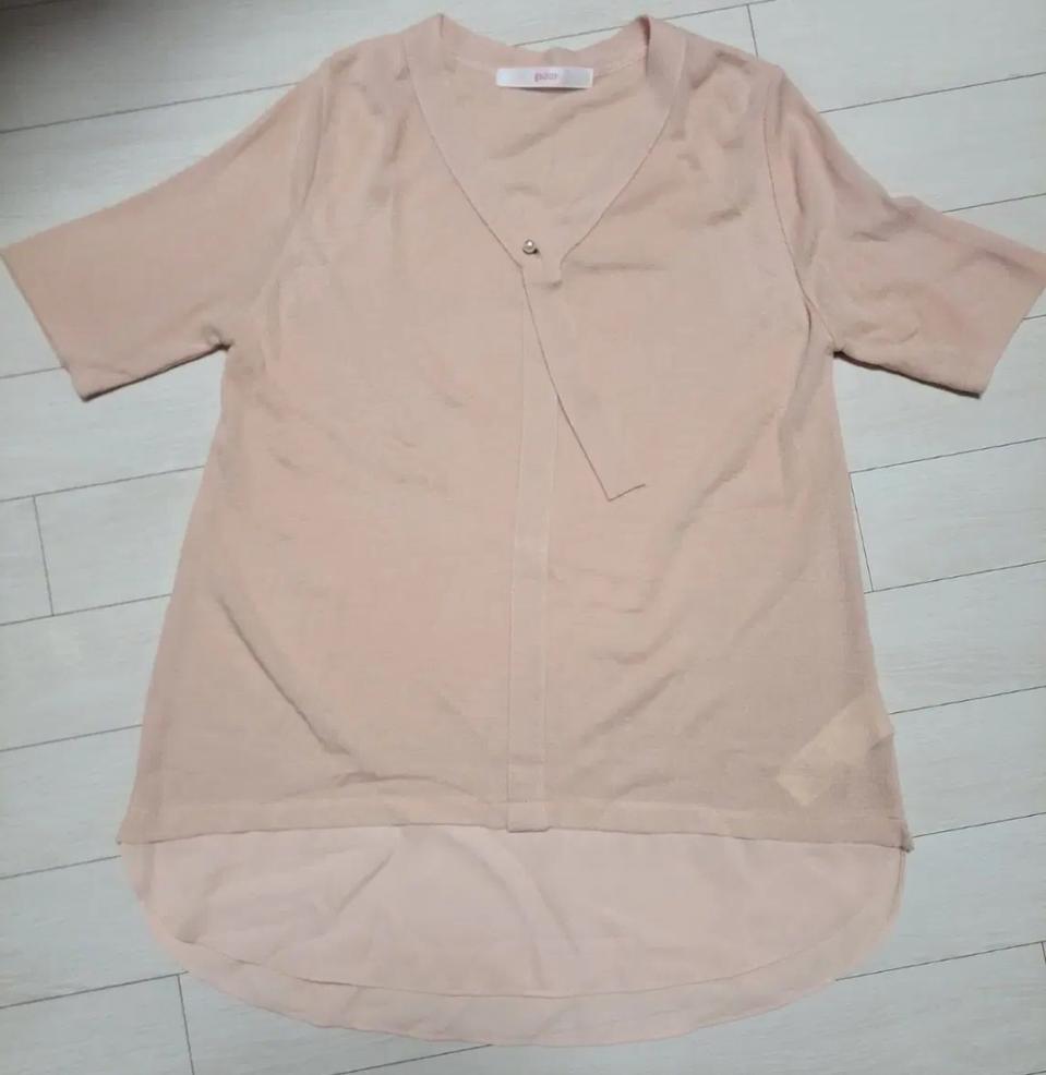 급처새상품!SOUP숲 진주리본피치딸기우유반팔니트 레니본st오즈세컨st