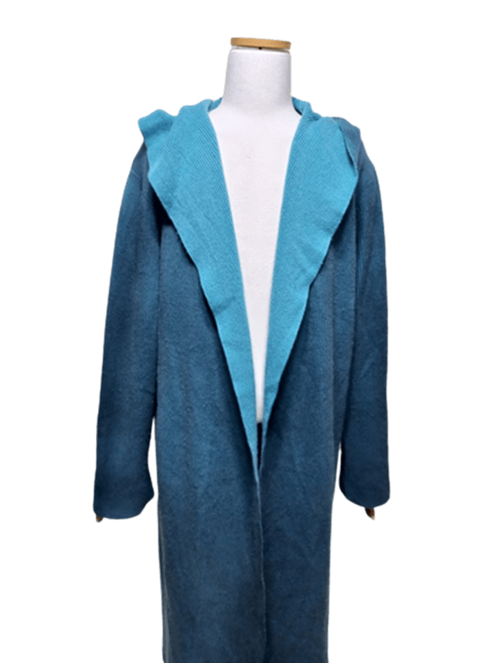 이태리브랜드 알리지ALYSI 캐시미어 정품 여자 울니트 후드맥시롱코트M