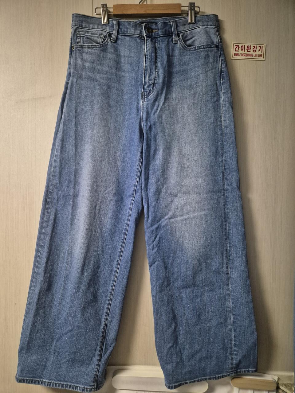 유니클로 와이드 데님 청바지