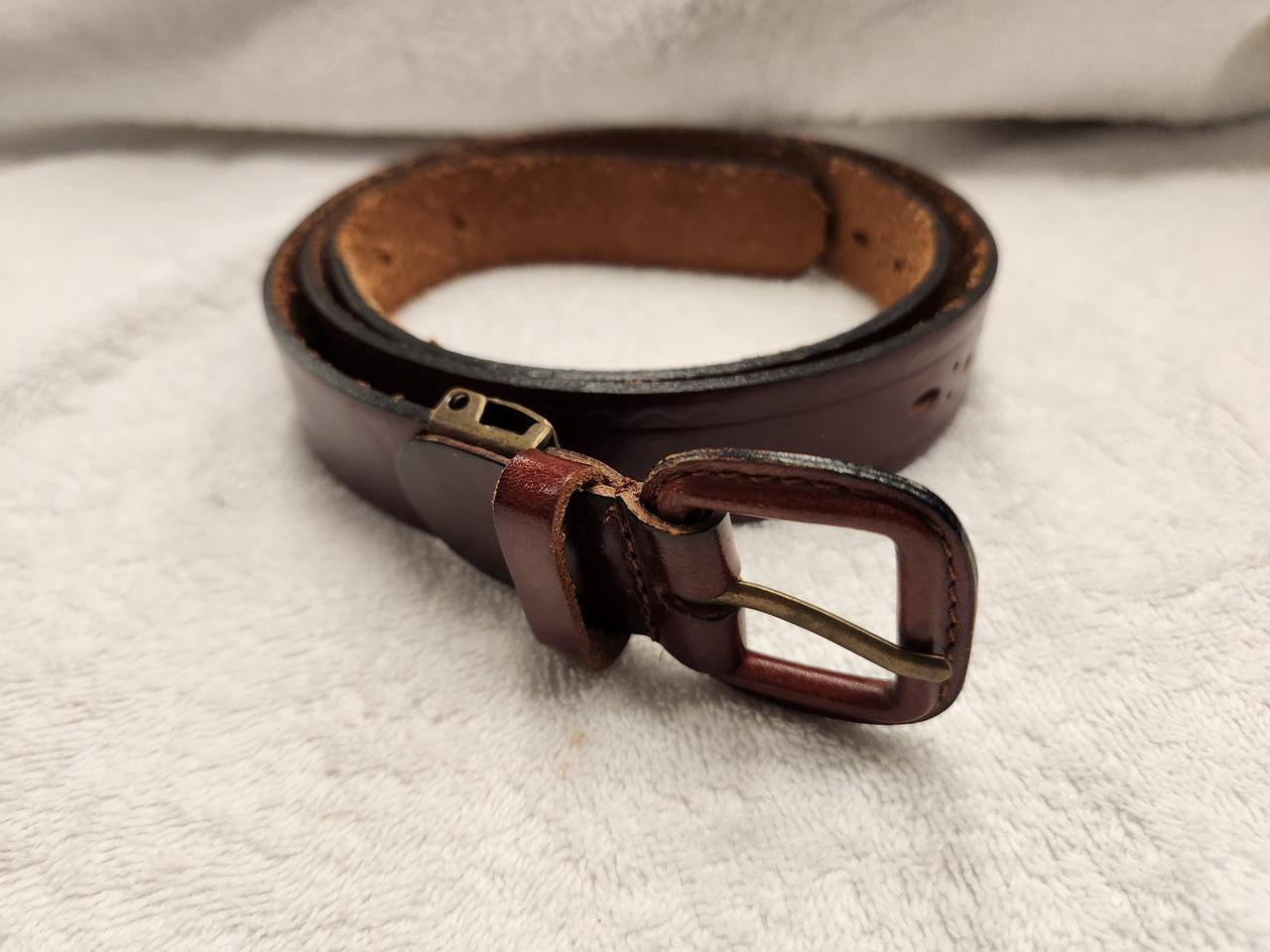 버건디 통가죽 벨트(33~37인치)