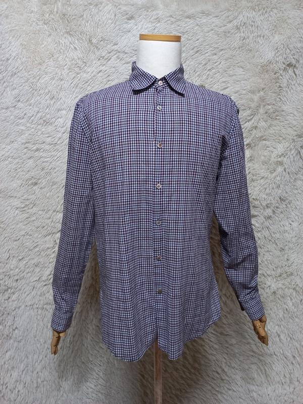 타임옴므TIME 정품 깅엄체크 남자 춘추 남성 체크긴팔남방티셔츠100