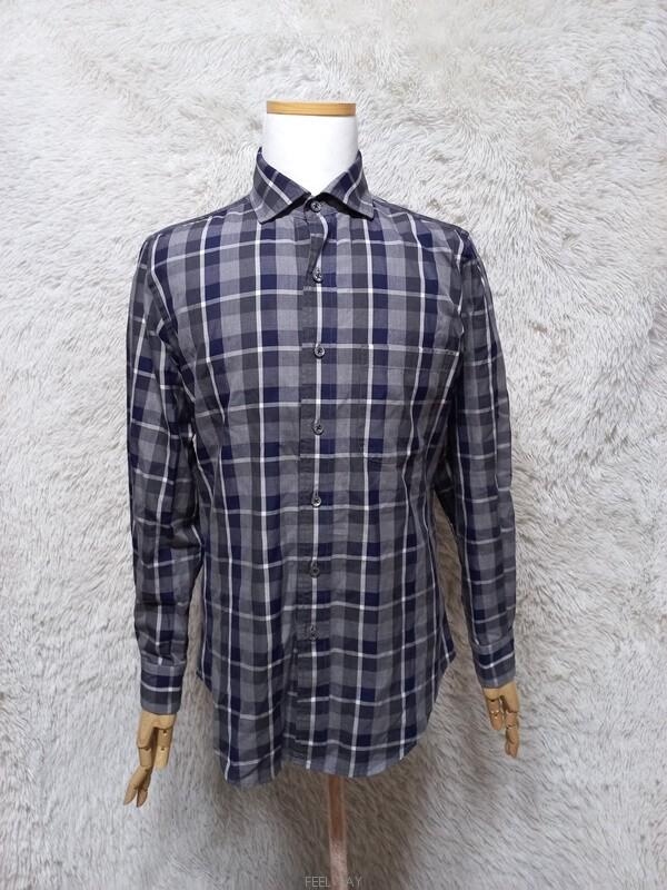 타임옴므 이태리원단 정품 남자 봄춘추용 타탄체크 남성 긴팔남방셔츠100