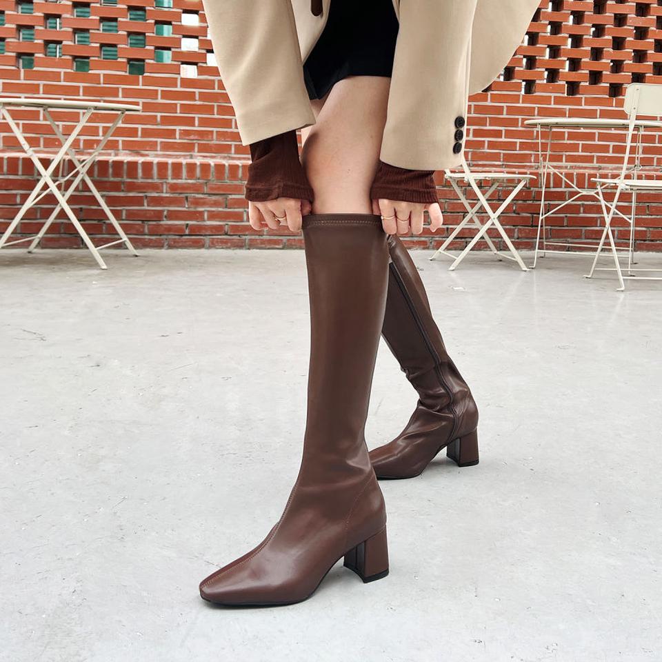 SOVO 브라운 롱부츠 245