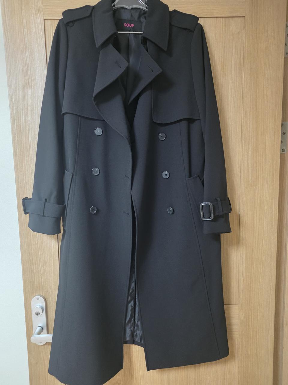 SOUP 블랙 트렌치 코트