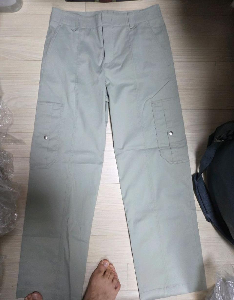 시스템옴므 정품 카고 연카키 와이드 32-34사이즈