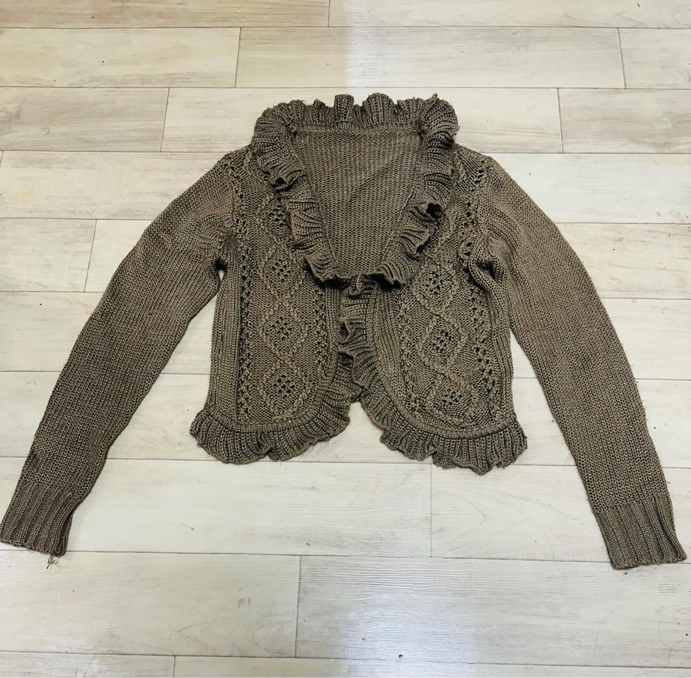 프릴 니트 가디건(카멜)