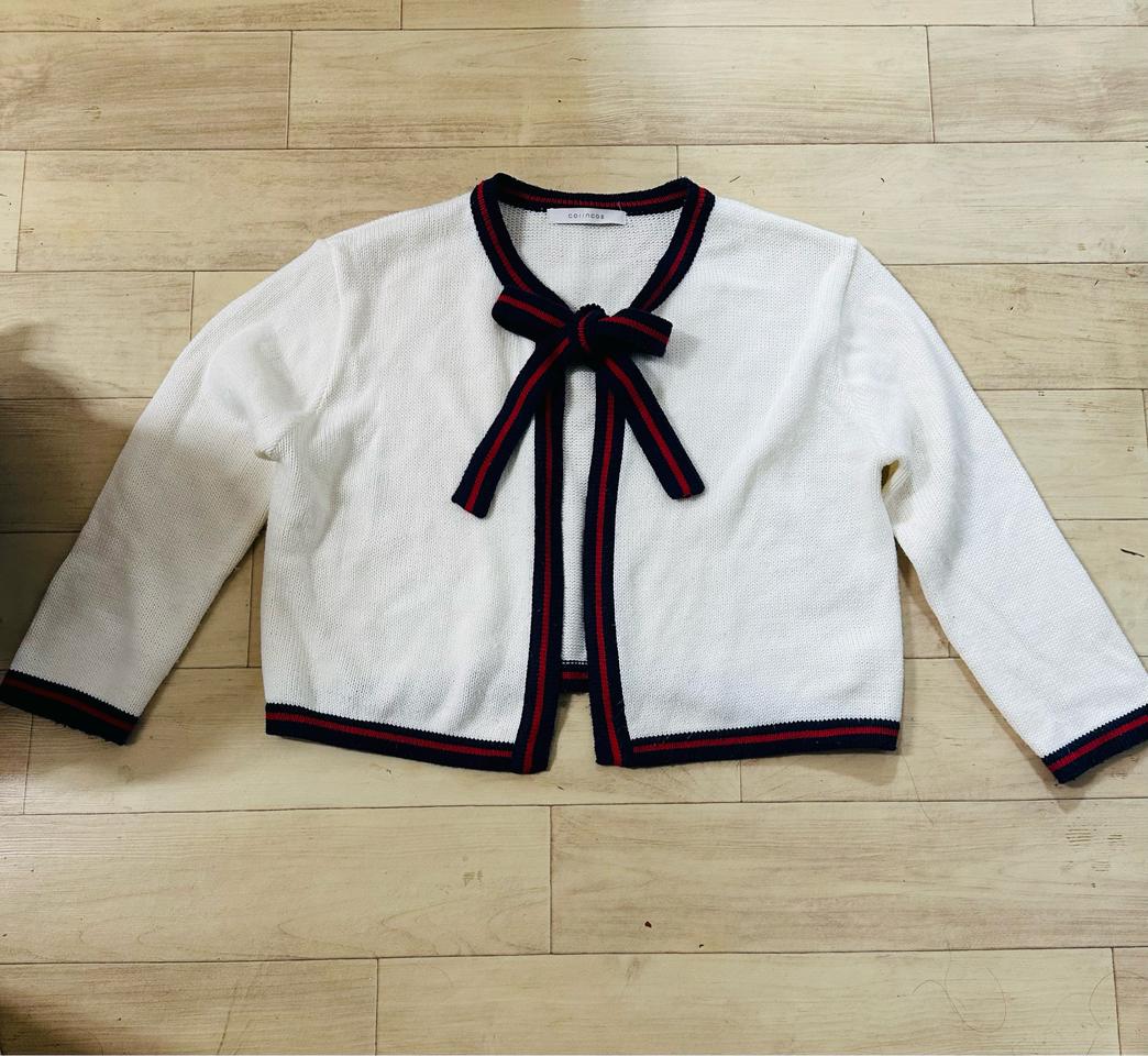 colincos 아이보리 리본 가디건