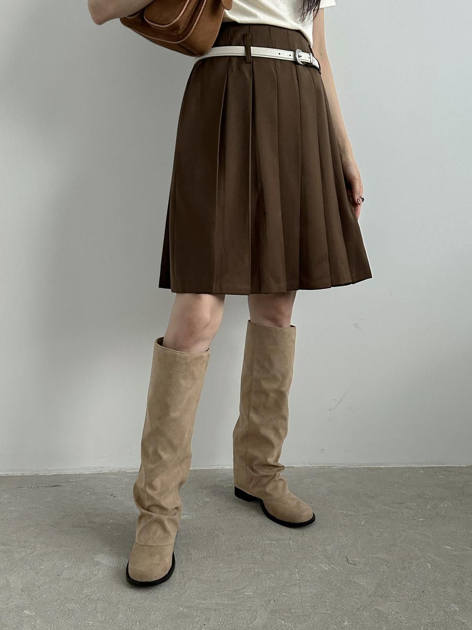 #세일 334 라운드토 6cm 폴드오버 롱부츠 225 베이지