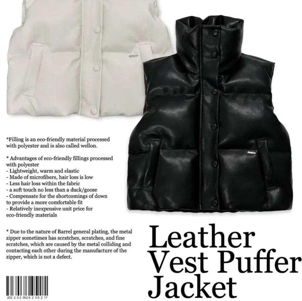 페일제이드 레더 패딩조끼 블랙 베스트 푸퍼