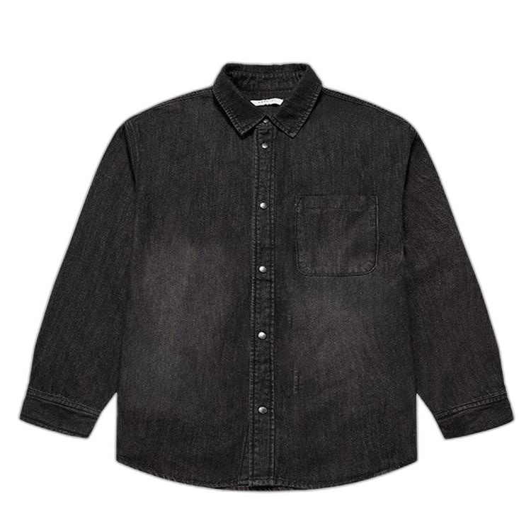 원 포켓 데님 셔츠