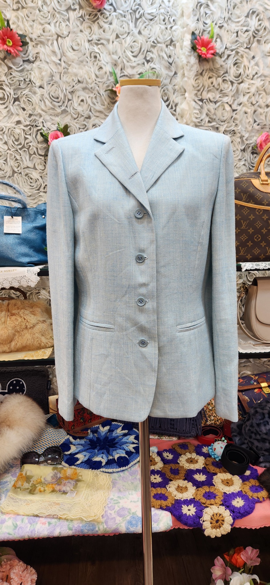 PASA DE COCO 실크+마+모혼방 고급자켓(55~작은66)