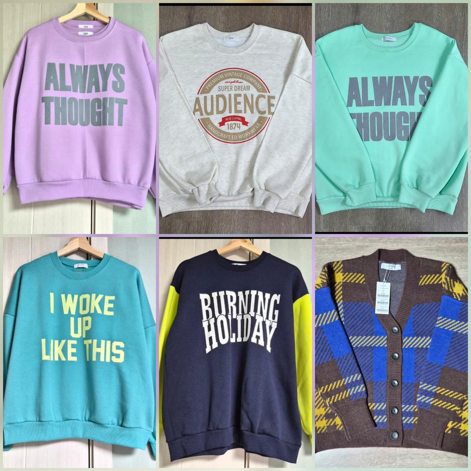 전부 새상품 6벌 일괄 / 기모 맨투맨+가디건 / 거의 공짜수