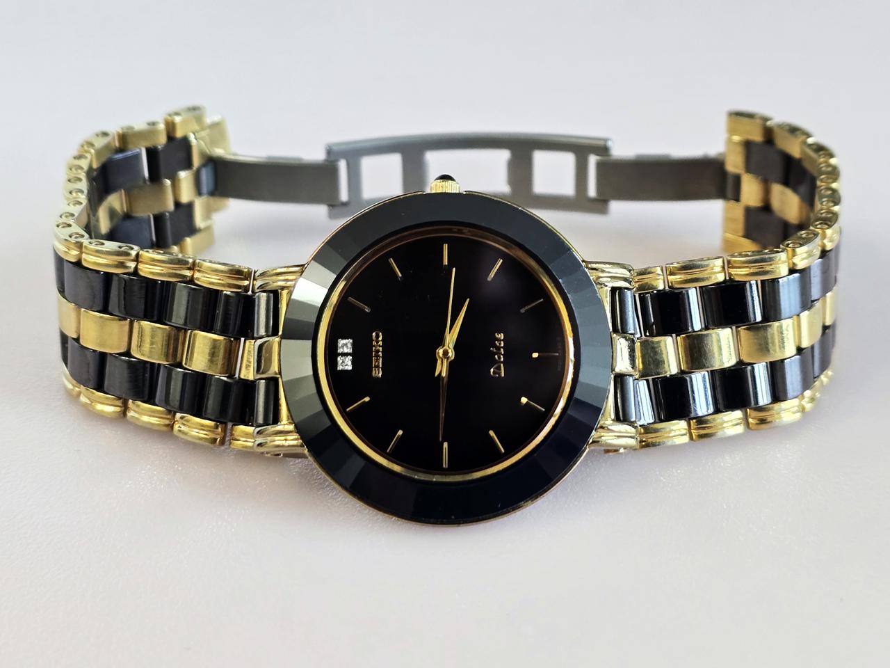 세이코 돌체(Seiko Dolce) 블랙 세라믹 쿼츠 남성용시계