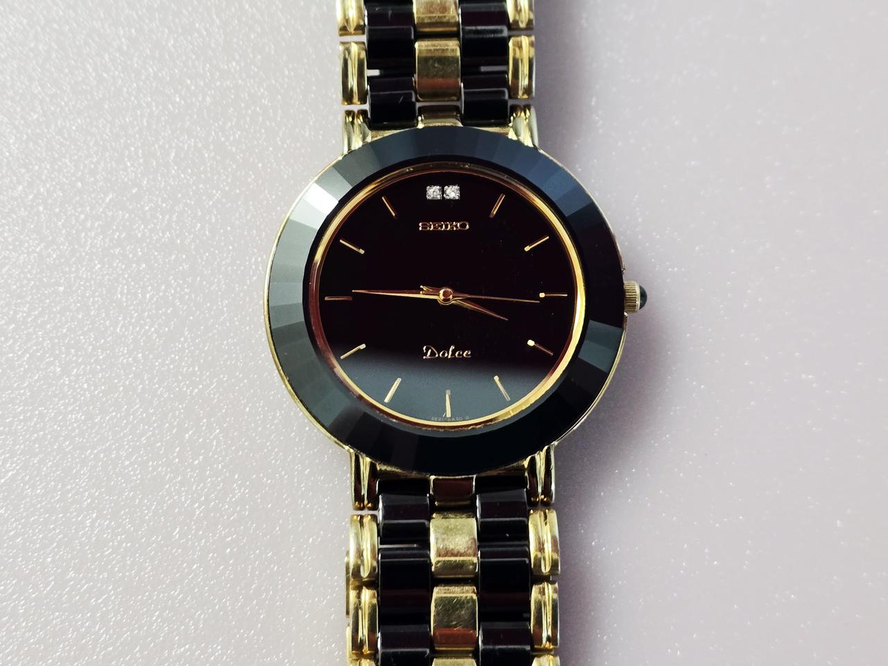 세이코 돌체(Seiko Dolce) 블랙 세라믹 쿼츠 남성용시계