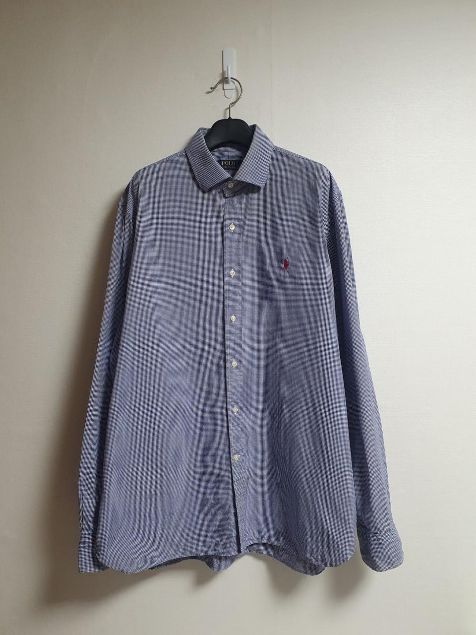 폴로랄프로렌 블루 깅엄 체크 셔츠 105