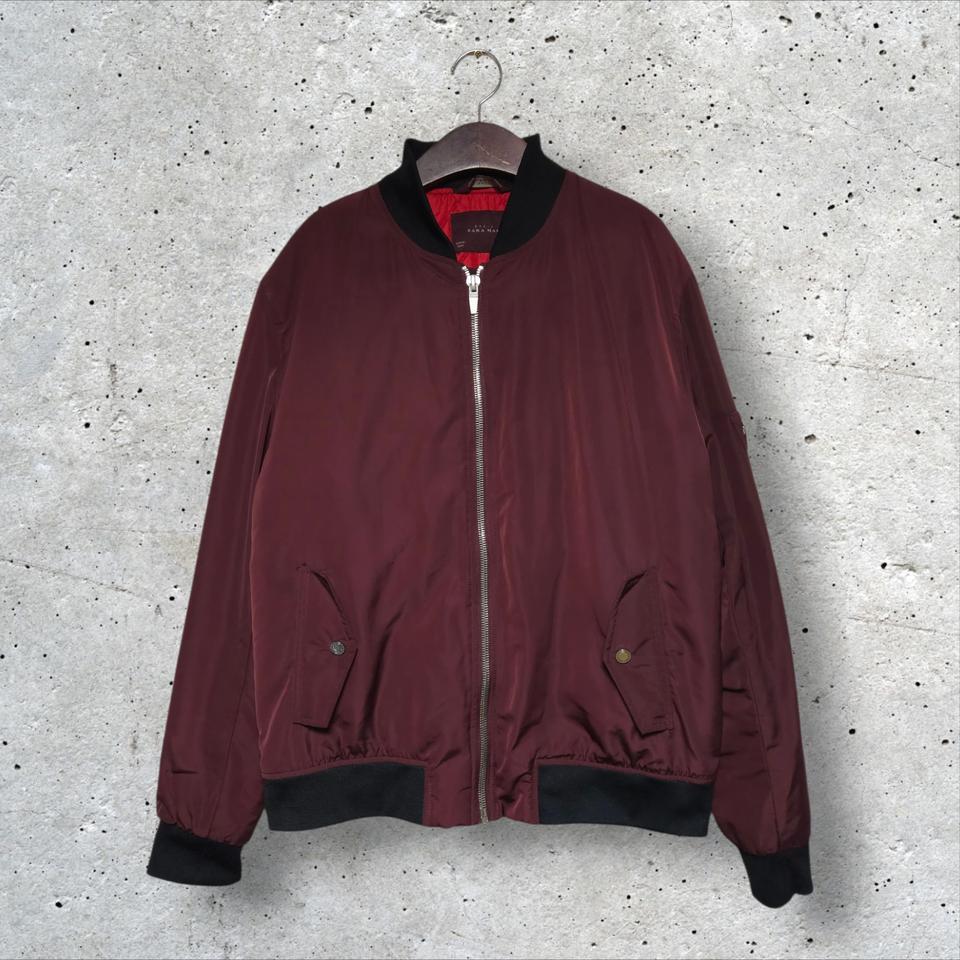 자라 MA-1 항공점퍼 버건디 (105/XL)