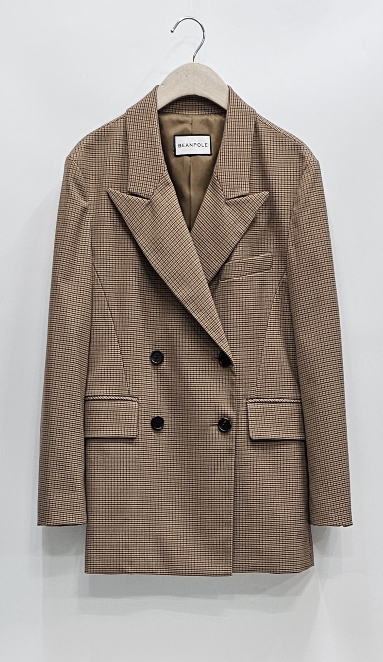 빈폴 체크 더블 브레스트 자켓