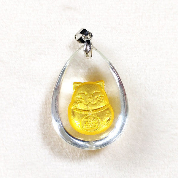 새 복 고양이 24K 순금 펜던트 목걸이 골드 공예품 금 선물 금주얼리