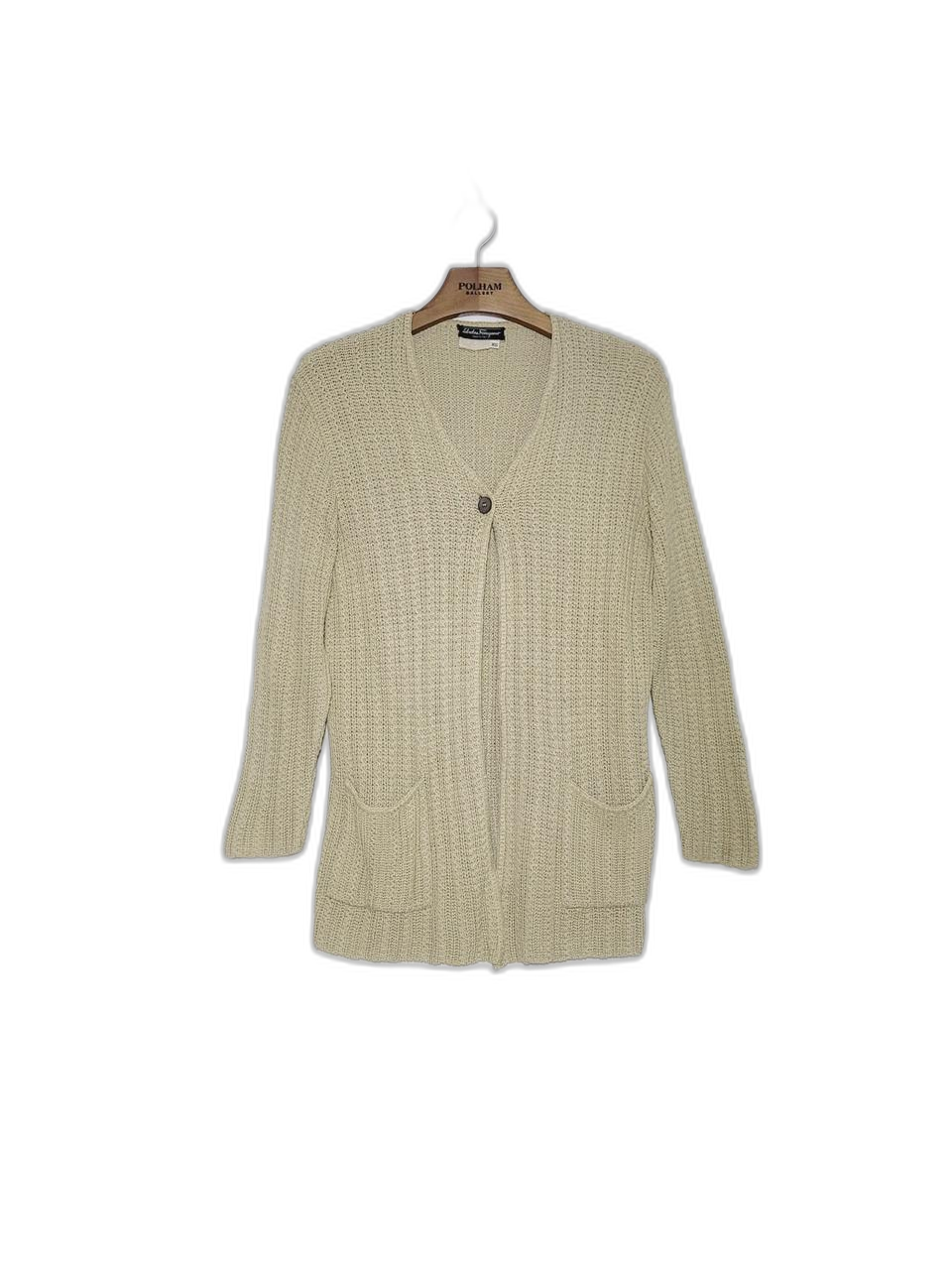 살바토레 페라가모 Y넥 원버튼 롱가디건