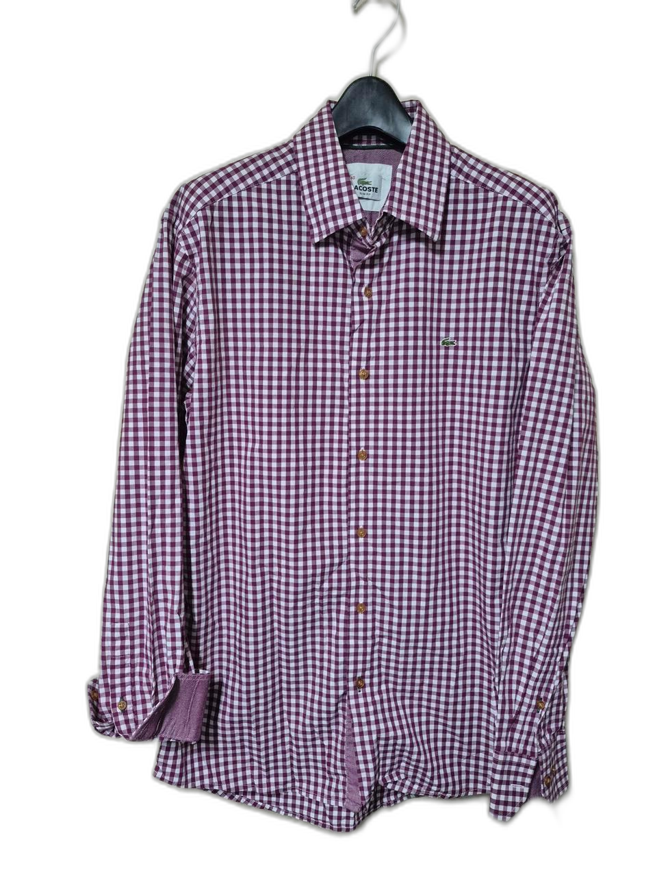 라코스테 퍼플 체크셔츠
