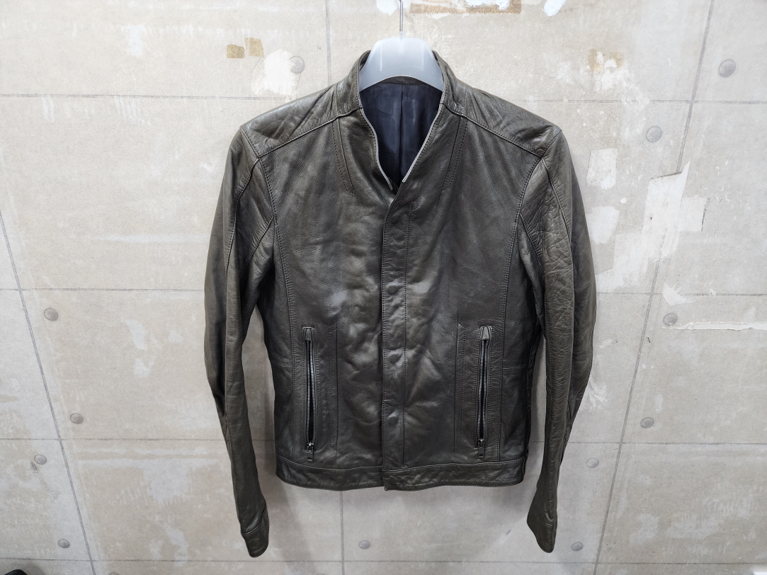 (95)솔리드옴므 정품 남성 양가죽 슬림 블루종/95size/상태우수