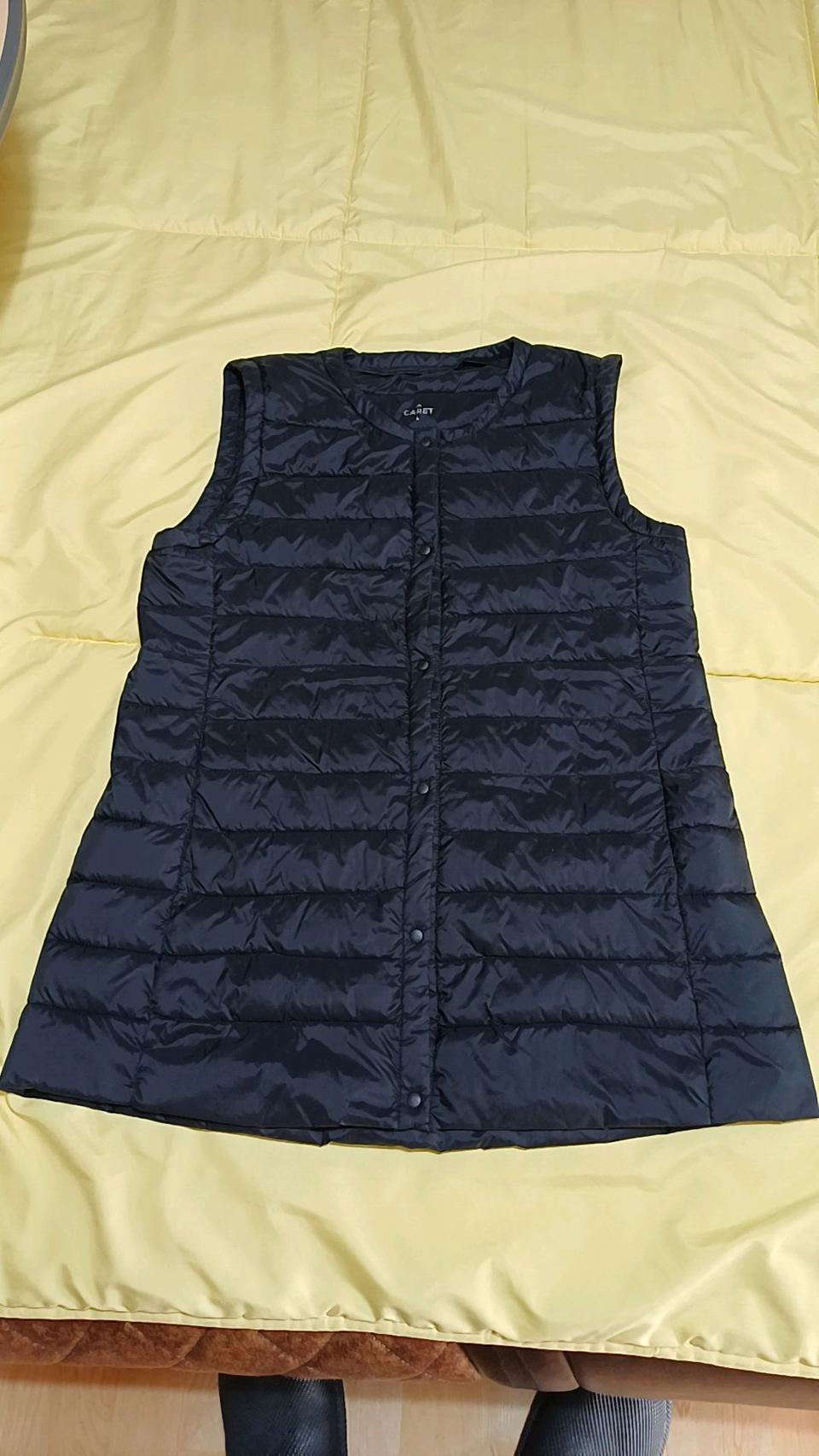 캐럿 롱경량조끼 100 여성77 가슴52 기장77