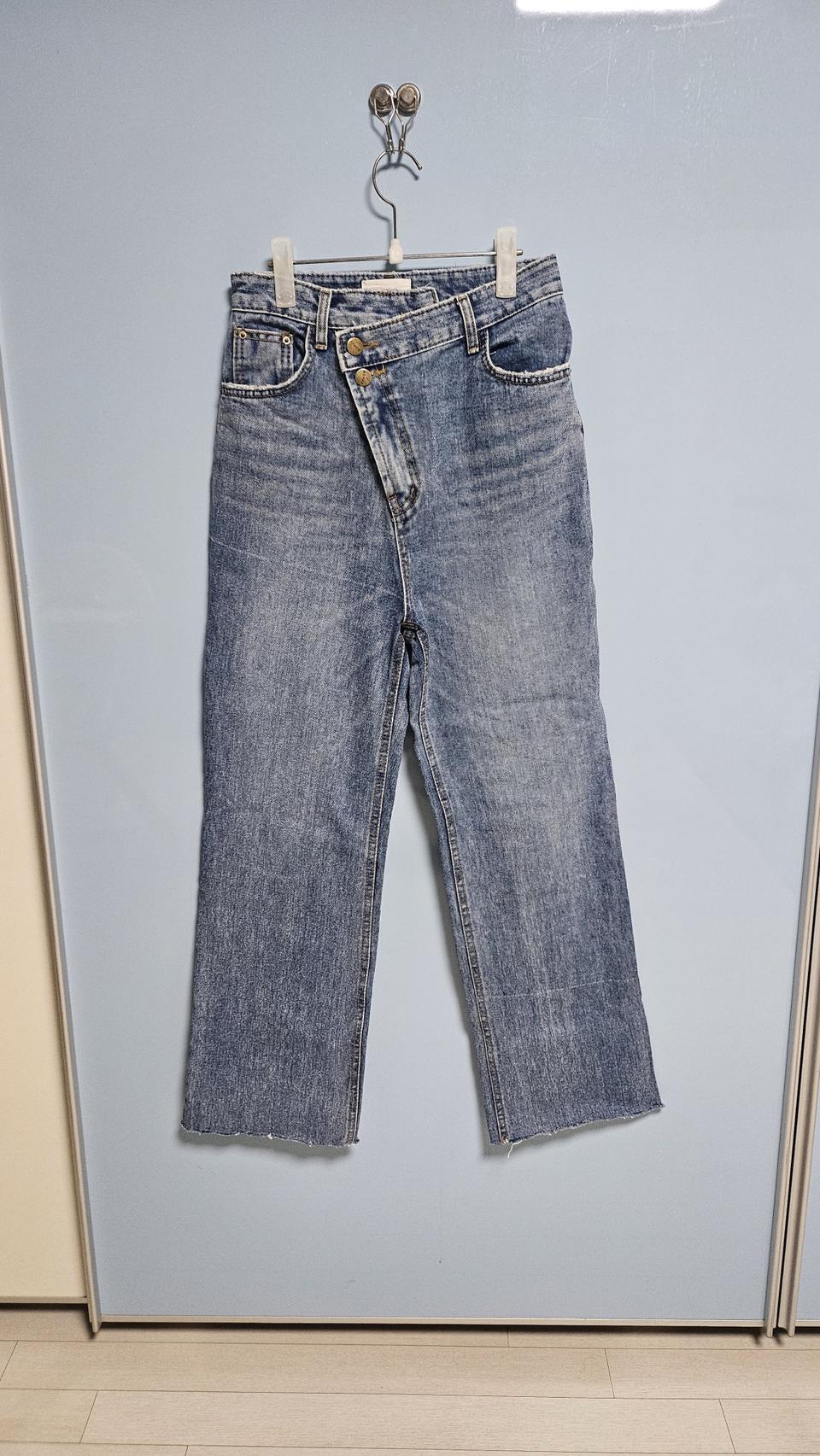 [S]여성-하이웨이스트,언발란스 데님, 청바지