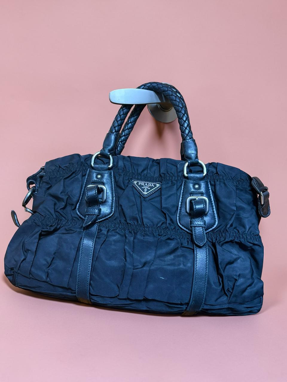 프라다 포코노 가죽 고프레 토트백