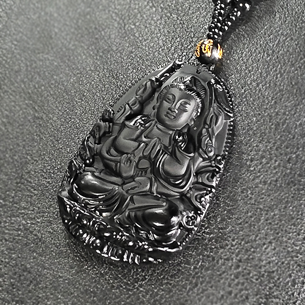 천수관음 흑요석 펜던트 불상 부처님 불교 남자 목걸이