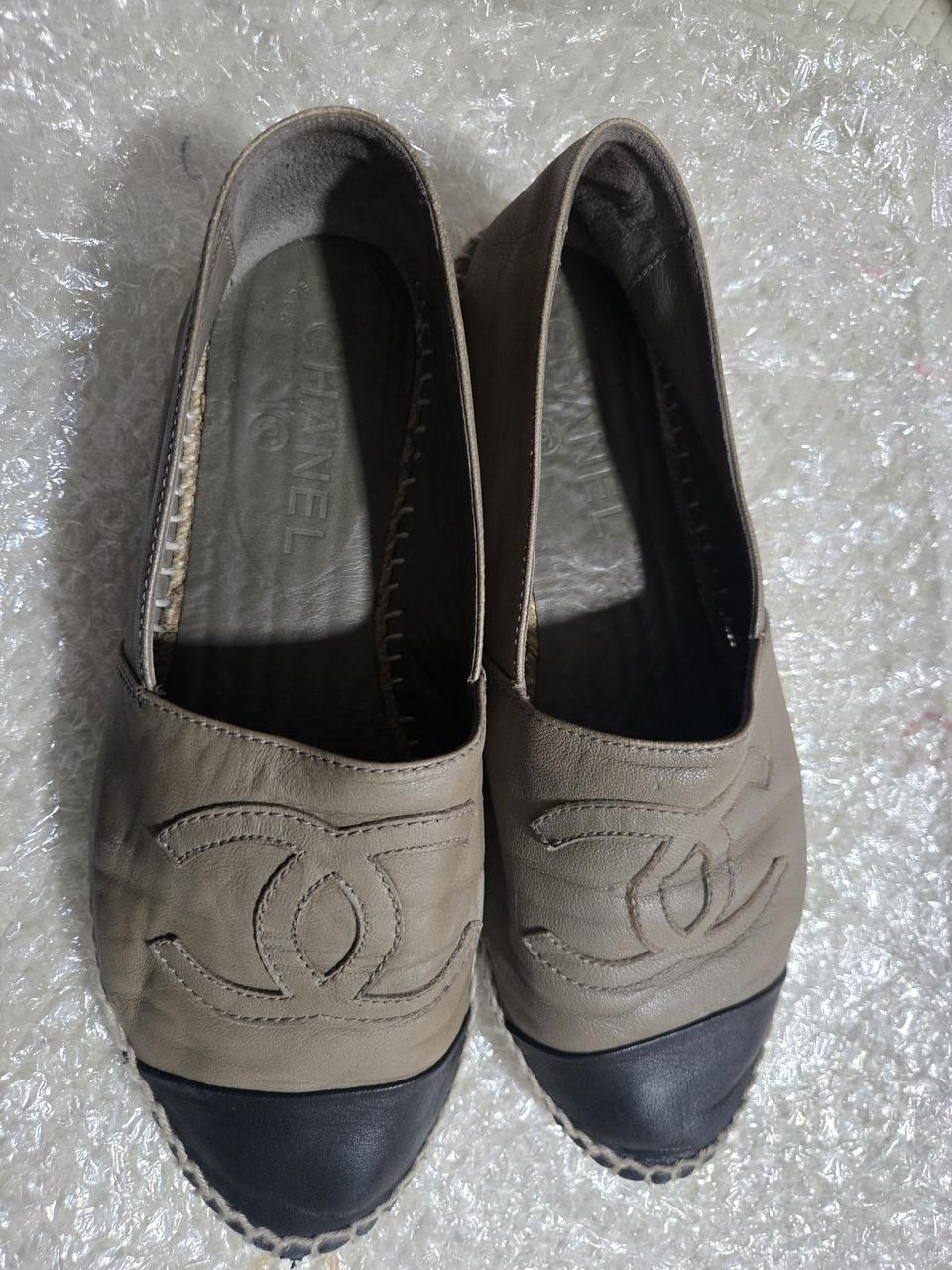 샤넬 정품 에스파드류 베이지 블랙 40 사이즈