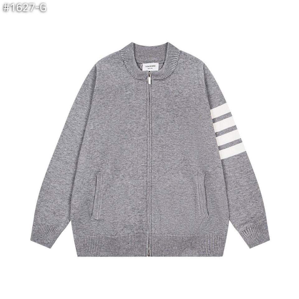 [새상품] 톰브라운 그레이 4바 풀집업 니트 가디건