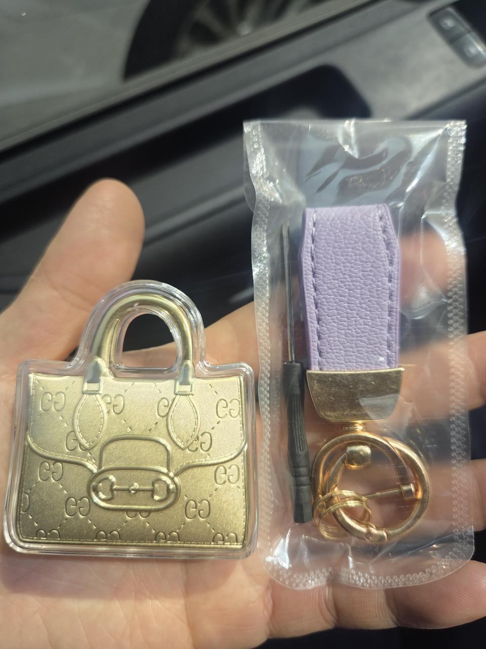 구찌 스타일 금 가방 열쇠고리,키링 골드 20mg