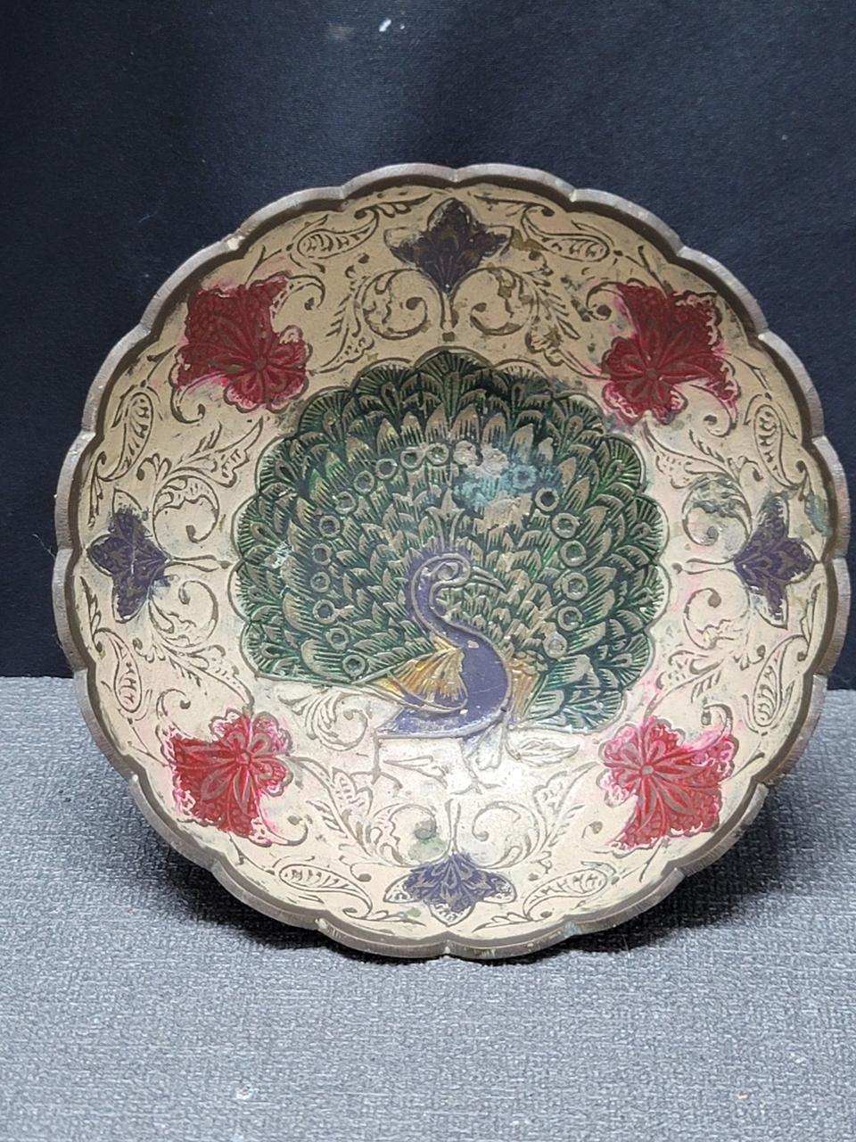 황동 공작문 굽접시2