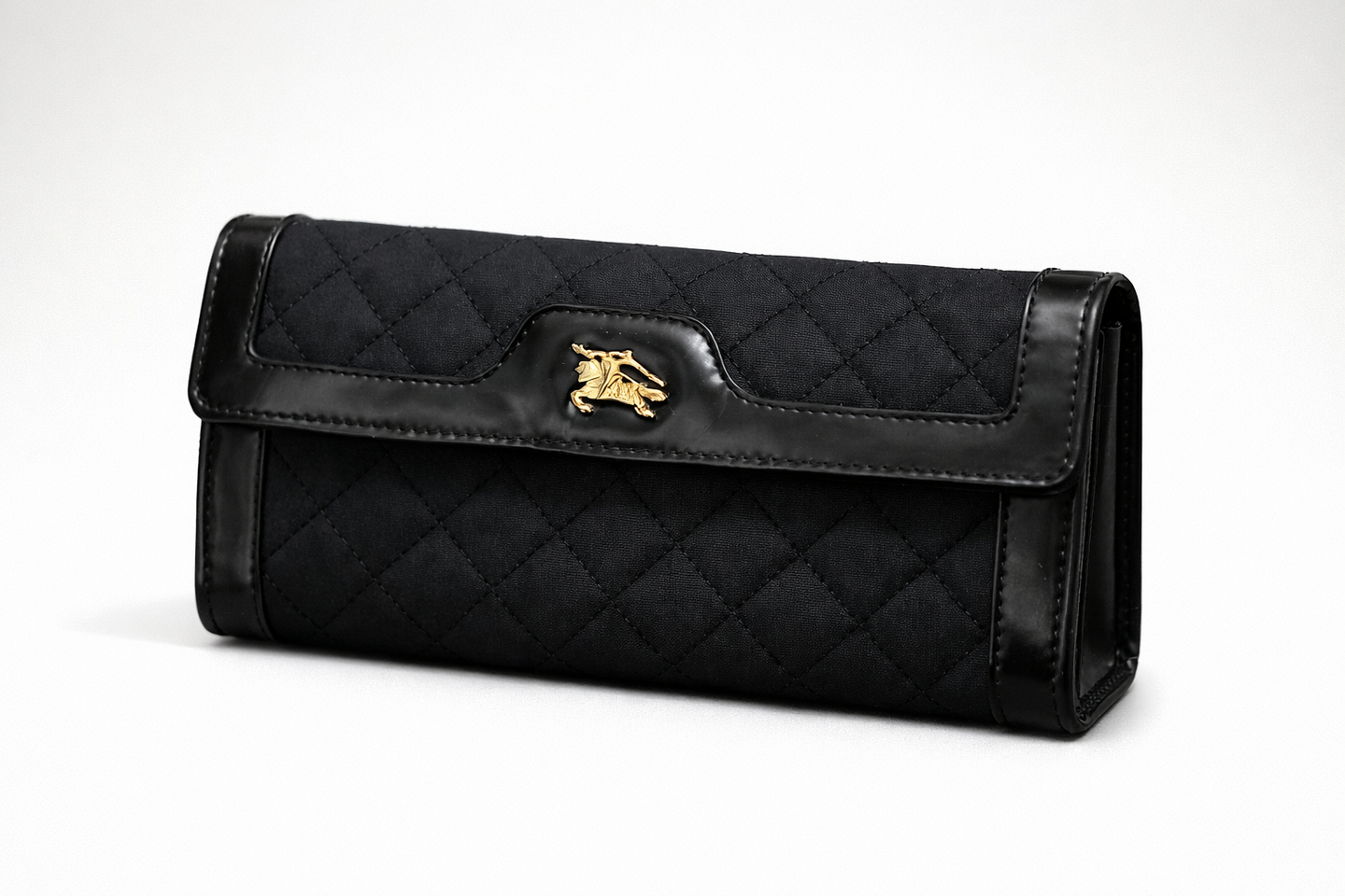 정품 버버리 블랙 퀼팅 장지갑