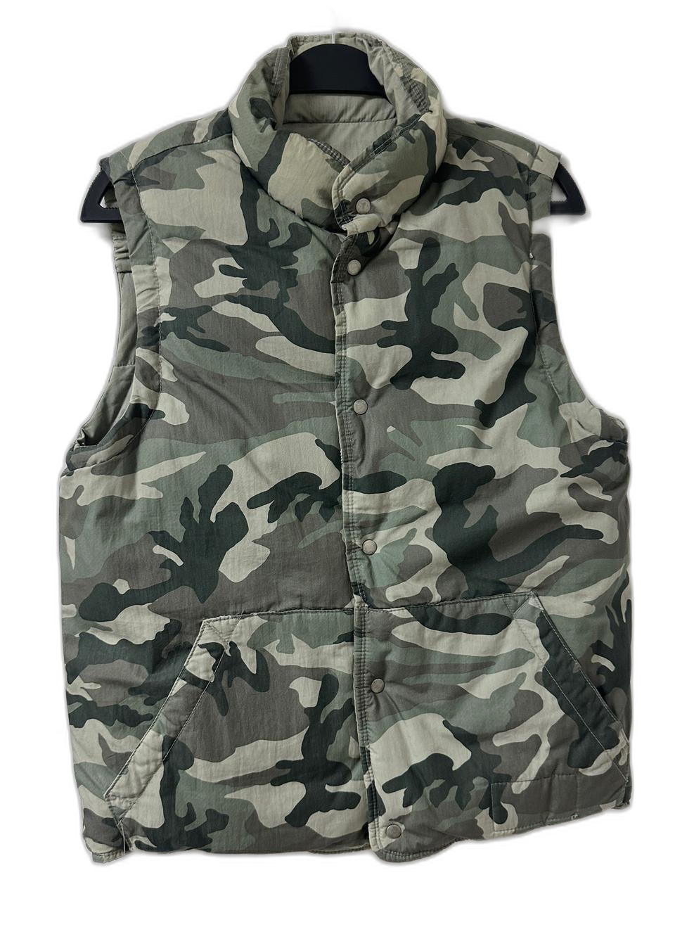 카모 밀리터리 양면 오리털 패딩 조끼