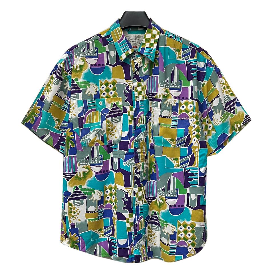 리바이스 레이온 빈티지 하와이안 반팔 셔츠 L