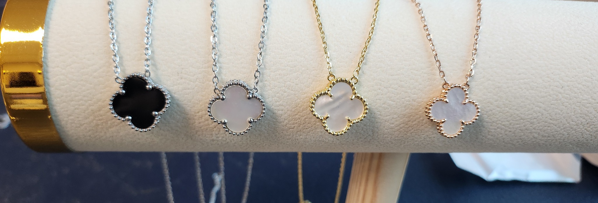 네잎클로버 목걸이 자개목걸이 알함브라 실버 로골 옐골 골드 (새상품)