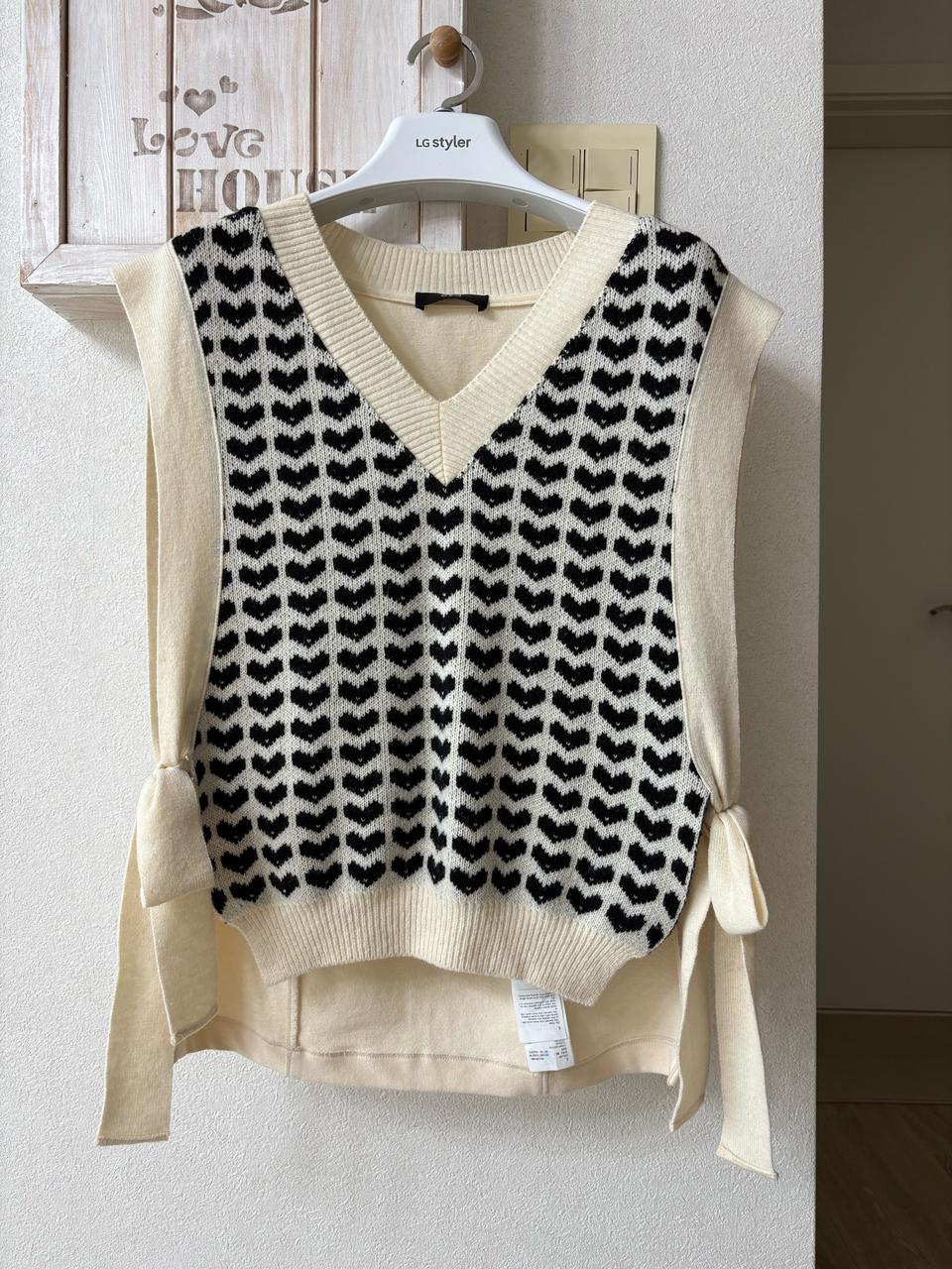 2nd(오즈세컨) 니트 조끼 크림색