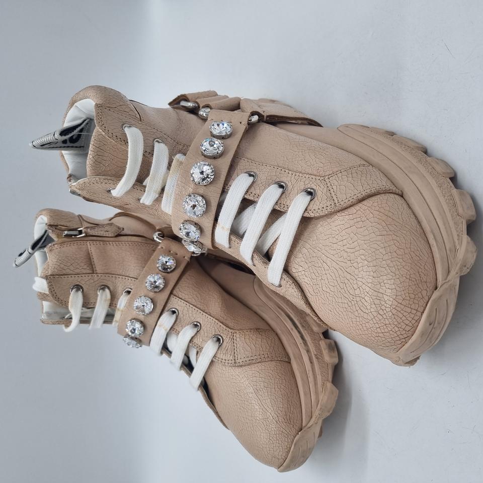 미우미우 크리스탈 하이킹 부츠 핑크 여성 250~255mm (39)