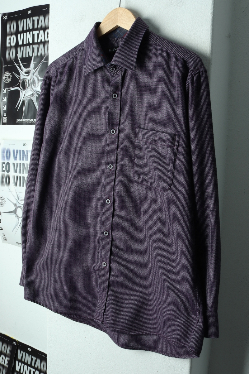 (XL) 엘르 셔츠 남방 스트라이프 퍼플 플란넬-17CA3