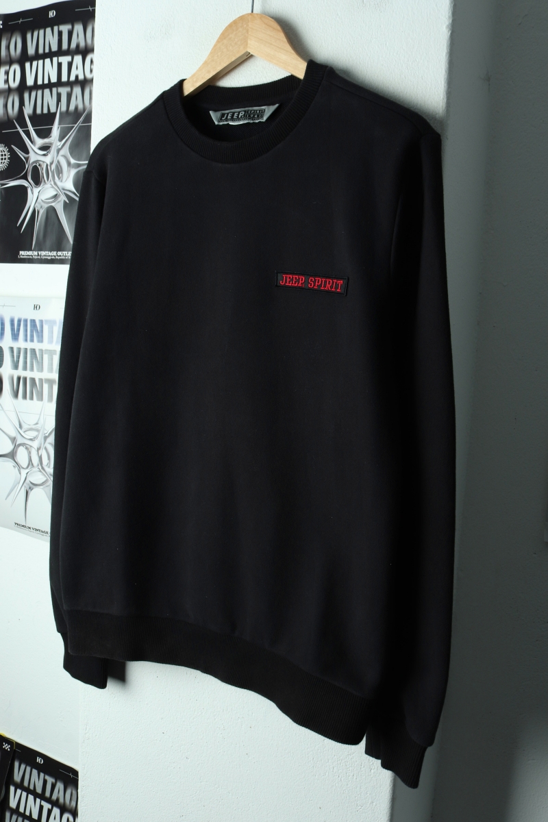 (M) 지프 맨투맨 티셔츠 스몰로고 블랙 올드스쿨-17CA5